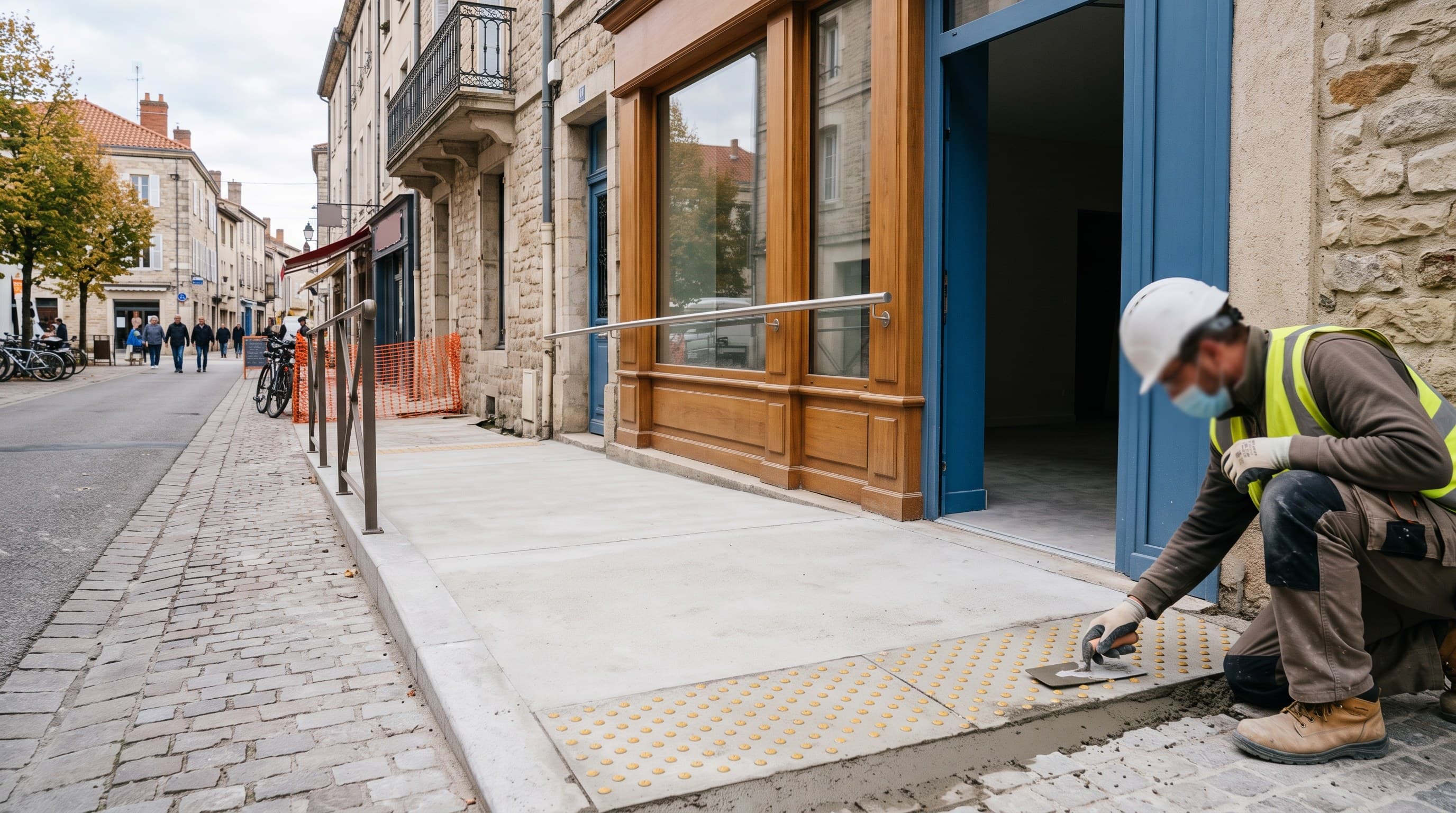 Commerces de la Fleuriaye à Carquefou, accessibilité PMR