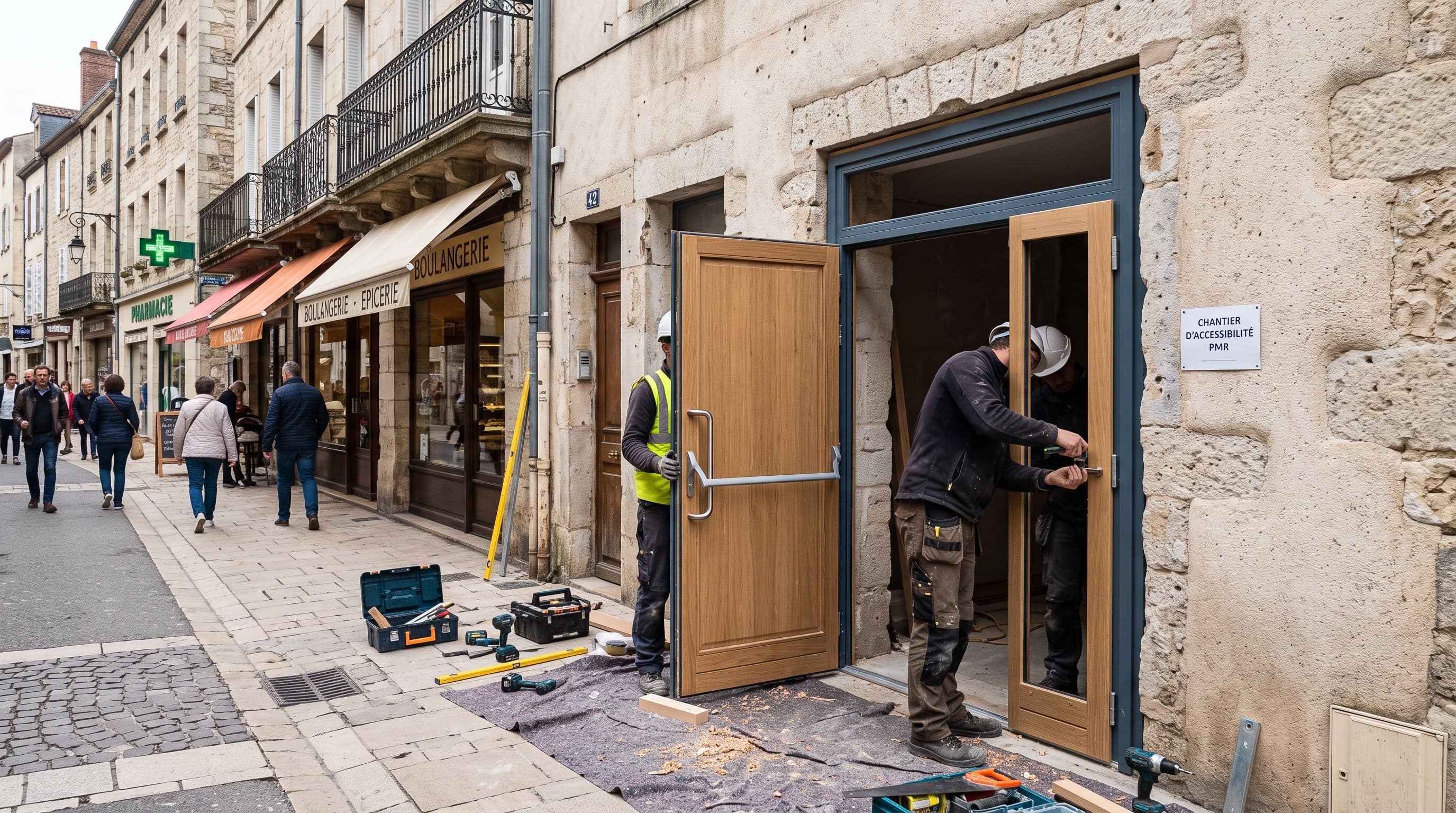 Mise en conformité PMR à Orvault, les commerces de quartier