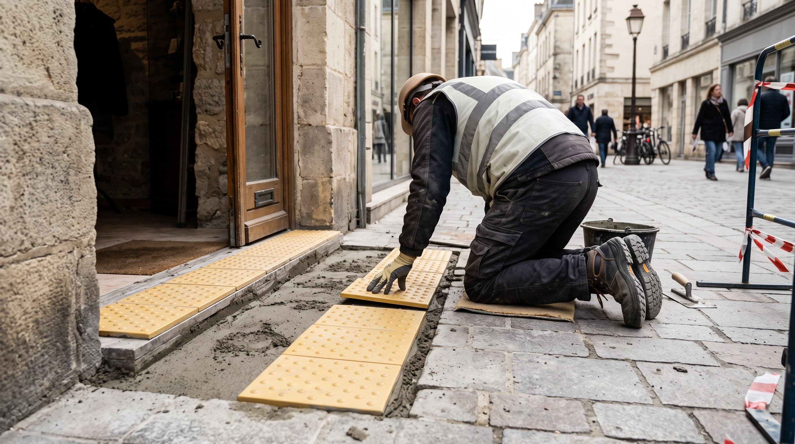 Accessibilité PMR à Sainte-Luce-sur-Loire, commerces du bourg