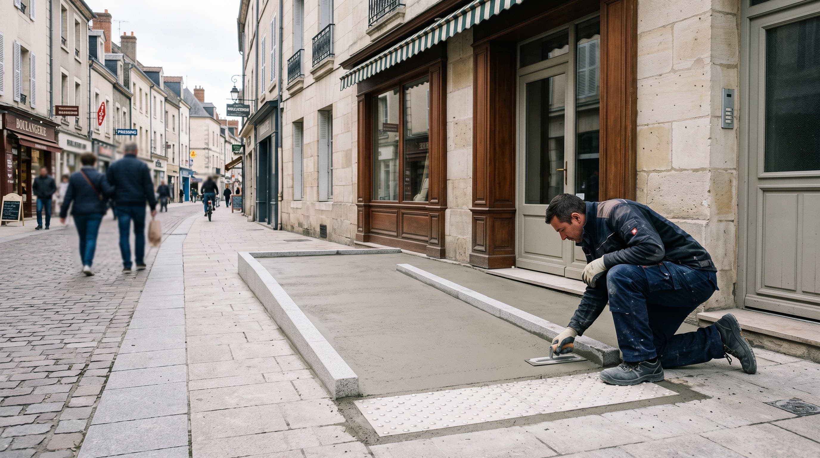 Accessibilité PMR à Vertou, commerces du centre-bourg