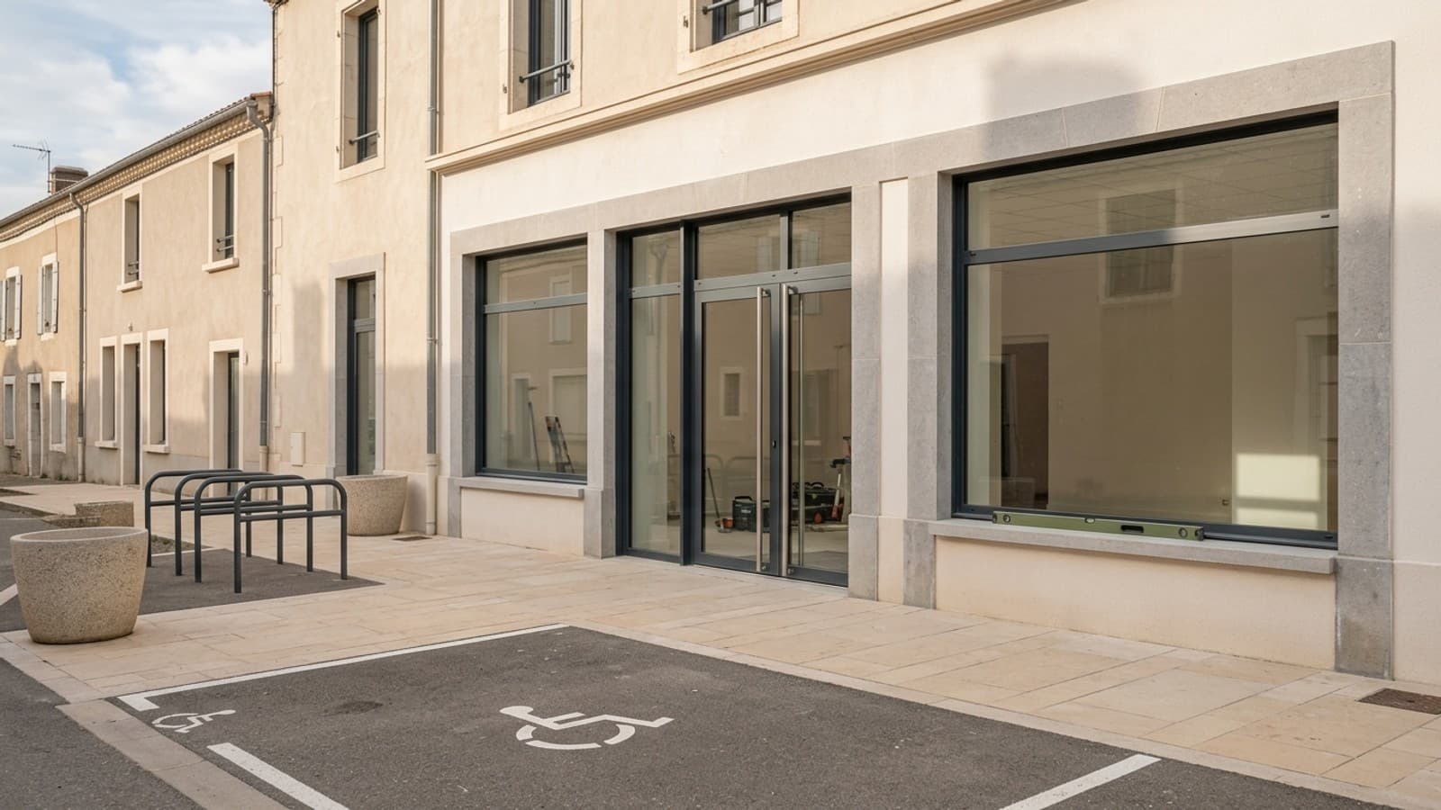 Cheminements extérieurs et stationnement PMR à Nantes