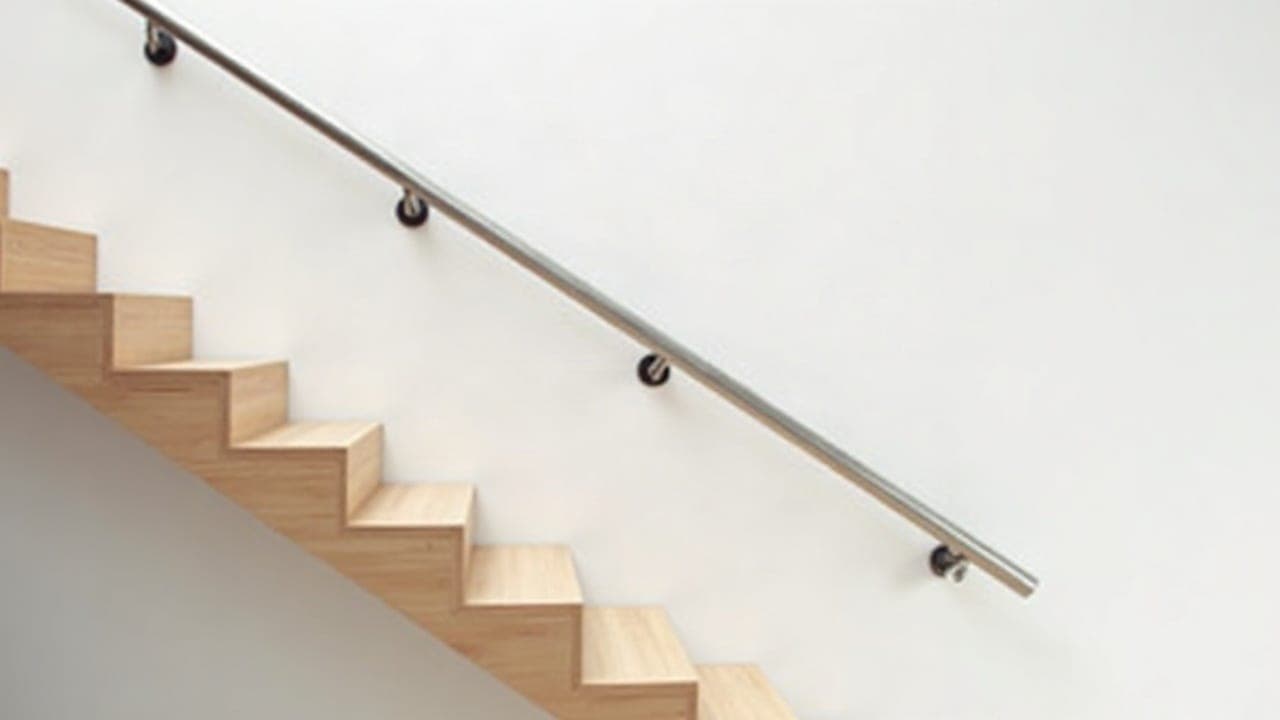 Main courante posée le long d'un escalier de commerce