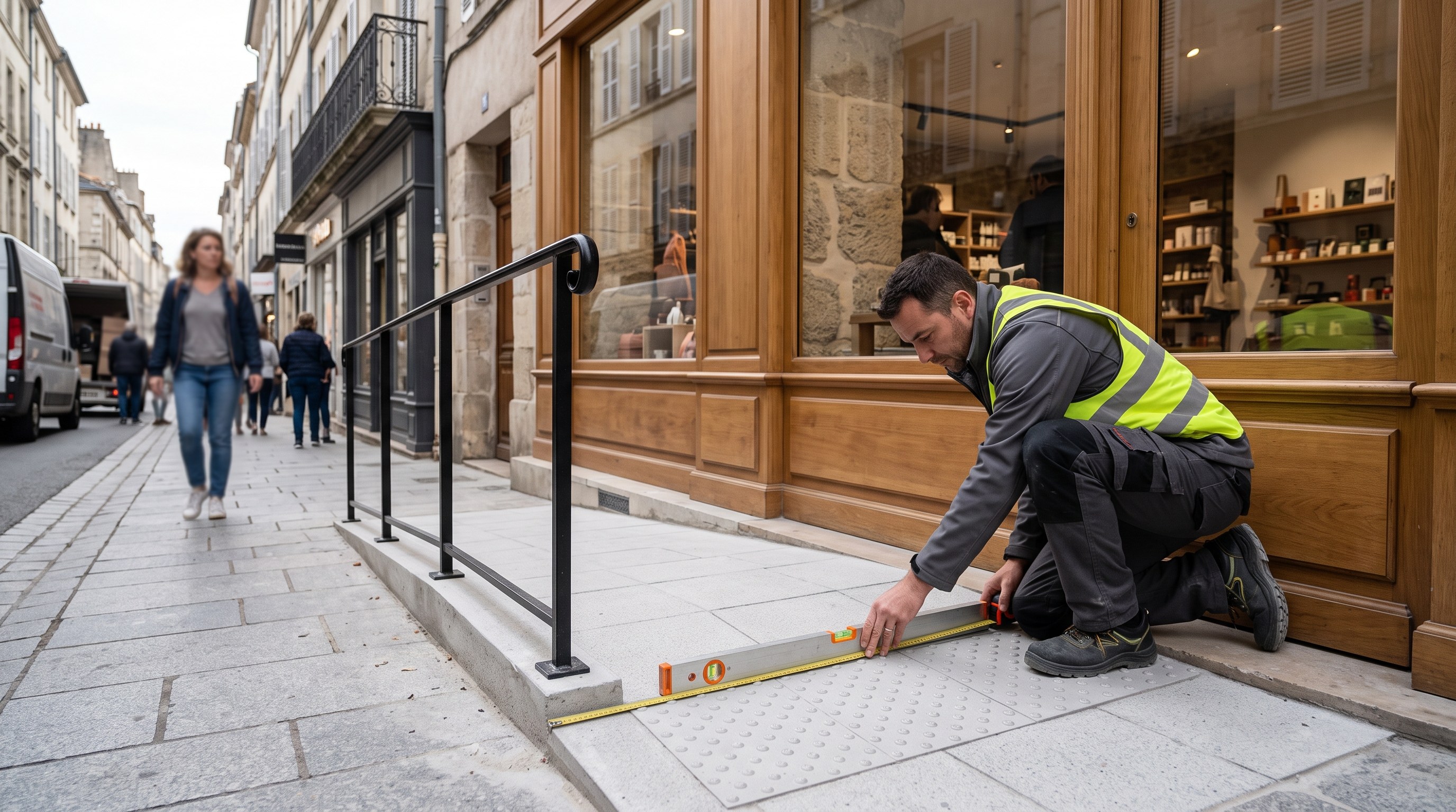 Diagnostic accessibilité PMR réalisé sur place dans un commerce